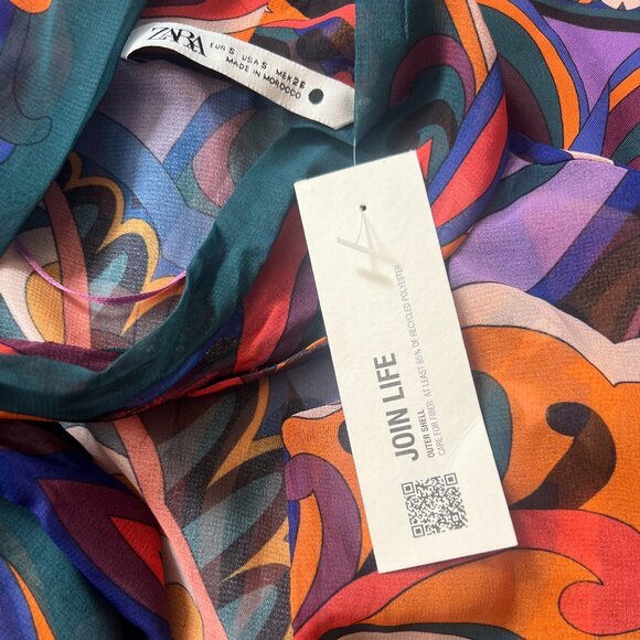 ZARA WOMEN PURPLE MULTI PUCCI PRINTED MINI DRESS NEW - Picture 3 of 11